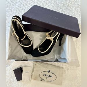 Prada Linen Slingbacks - Size 8